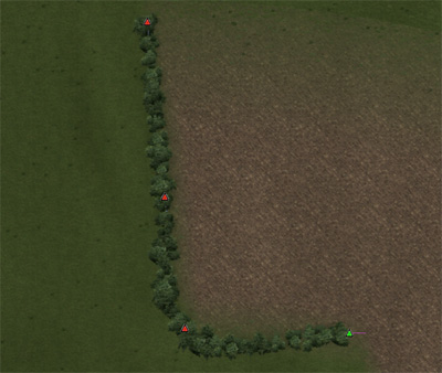 Ноды полосы кустарника в map editor ETS2