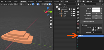 Добавление маппинга в программе Blender 3.6.0